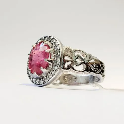 انگشتر نقره یاقوت