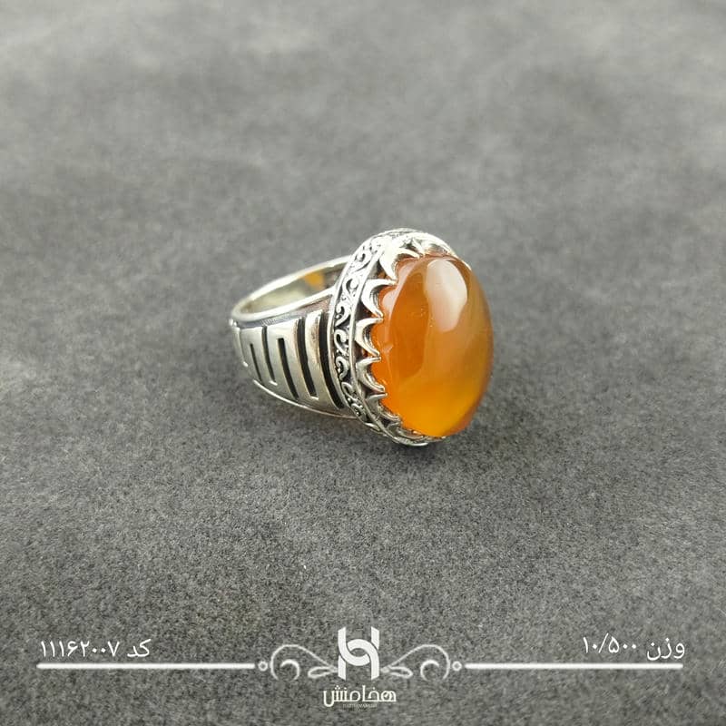انگشتر نقره مردانه عقیق قرمز اکسید کد  11162007