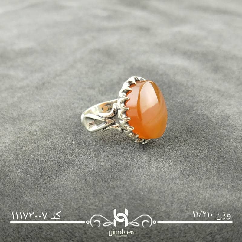 انگشتر نقره مردانه عقیق قرمز اکسید کد  11173007