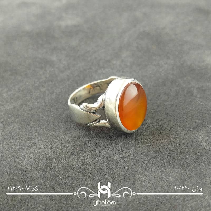 انگشتر نقره مردانه عقیق قرمز اکسید کد  11209007