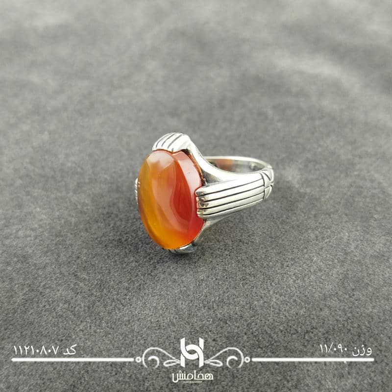 انگشتر نقره مردانه عقیق قرمز اکسید 11210807