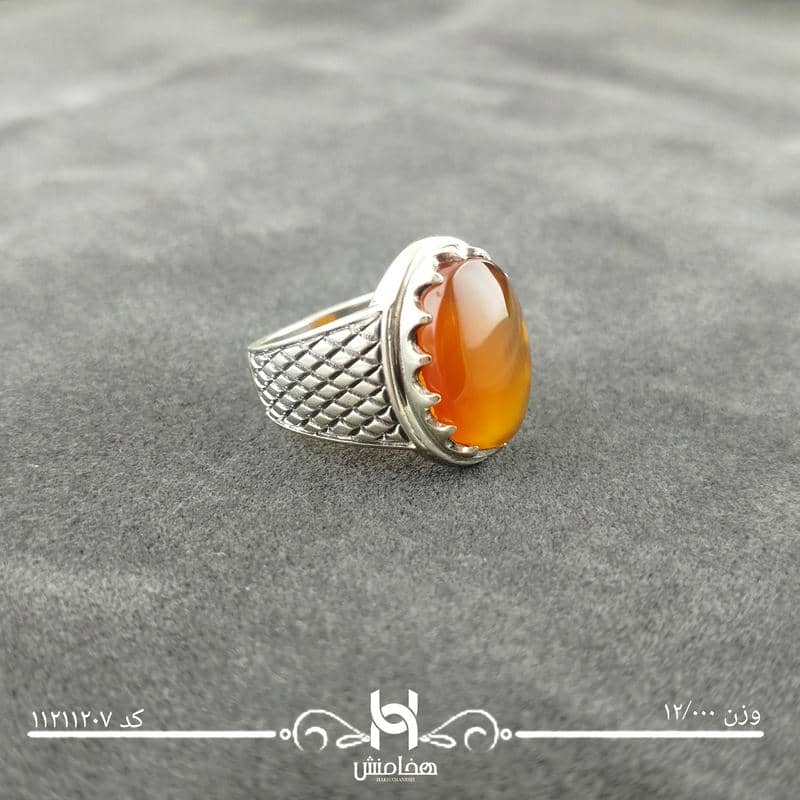انگشتر نقره مردانه عقیق قرمز اکسید 11211207