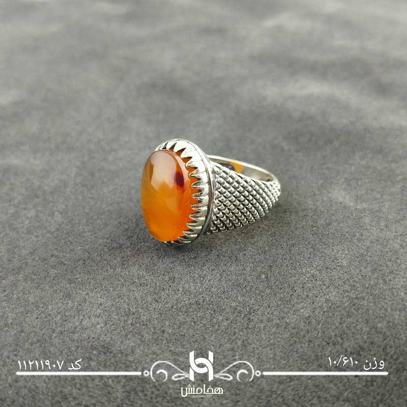 انگشتر نقره مردانه عقیق قرمز اکسید 11211907
