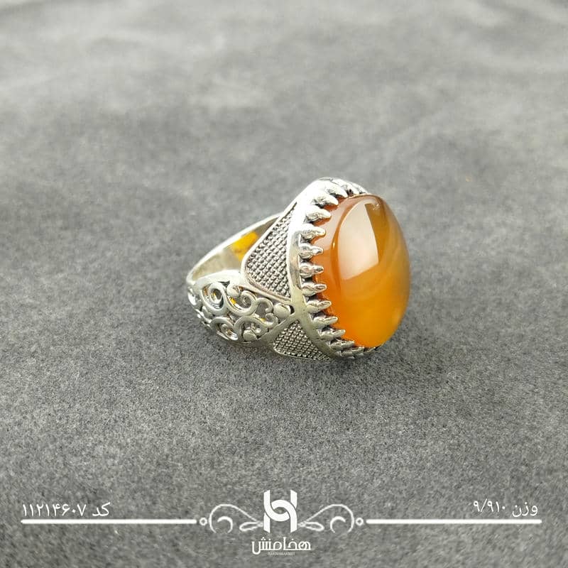انگشتر نقره مردانه عقیق قرمز اکسید 11214607