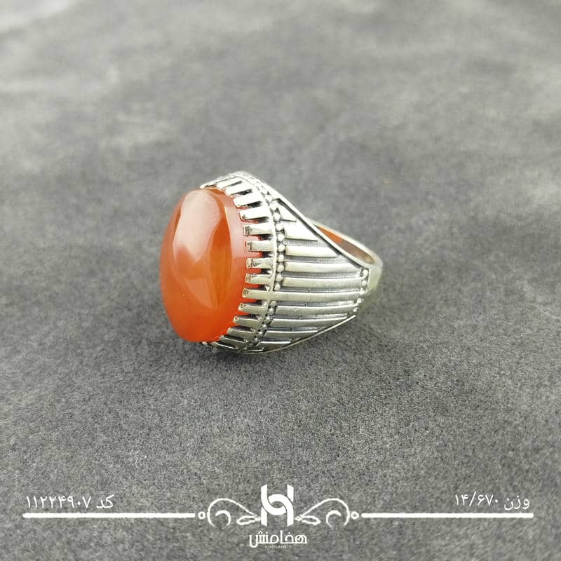 انگشتر نقره مردانه عقیق قرمز اکسید 11224907