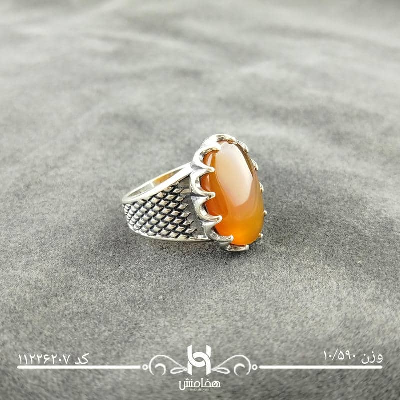 انگشتر نقره مردانه عقیق قرمز اکسید 11226207