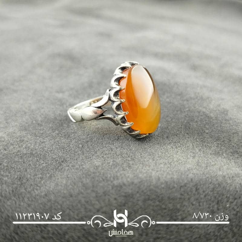انگشتر نقره مردانه عقیق قرمز اکسید 11231907
