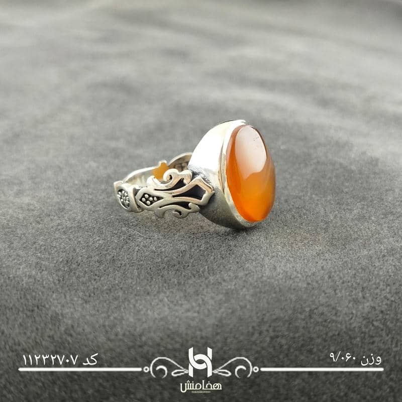 انگشتر نقره مردانه عقیق قرمز اکسید 11232707
