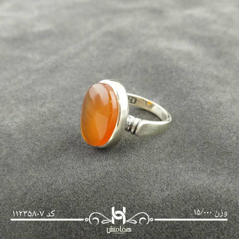 انگشتر نقره مردانه عقیق قرمز اکسید 11235807