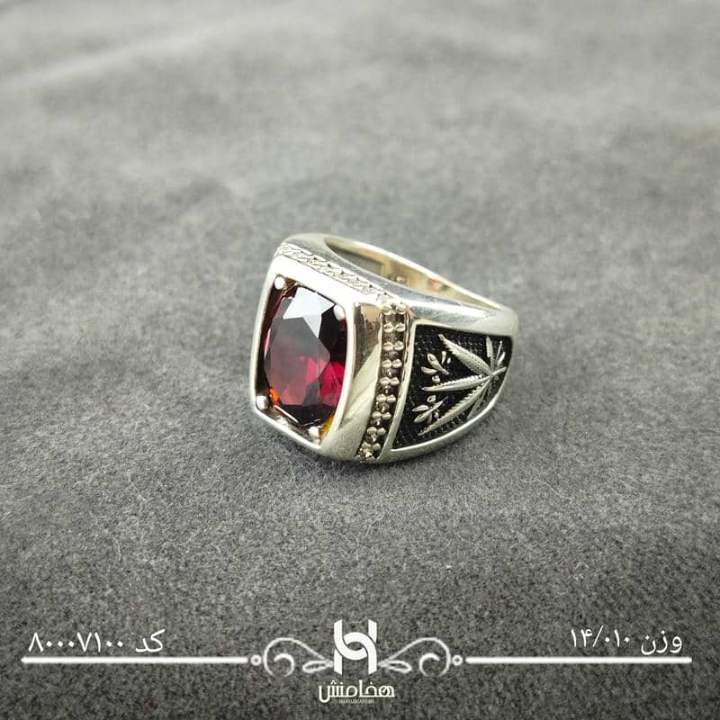 انگشتر نقره  مردانه میکرو مشکی طرح ترک 80007100