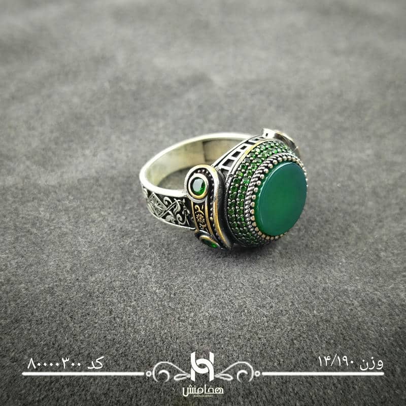 انگشتر نقره  مردانه میکرو مشکی طرح ترک 80000300