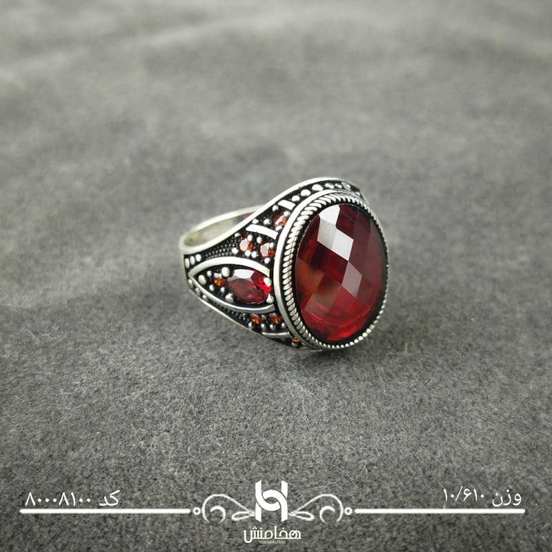 انگشتر نقره  مردانه میکرو مشکی طرح ترک 80008100