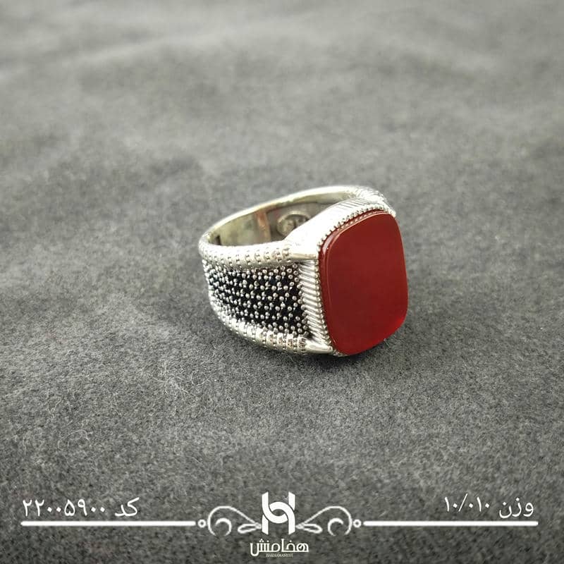 انگشتر نقره  مردانه ميکرومشکي  کد 22005900
