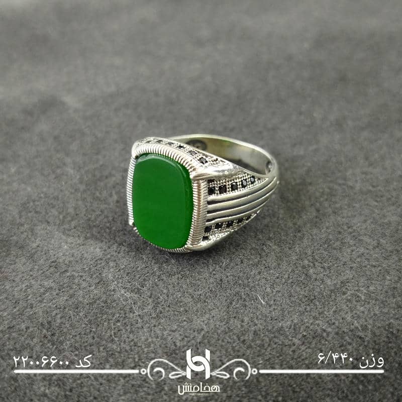انگشتر نقره  مردانه ميکرومشکي  کد 22006600