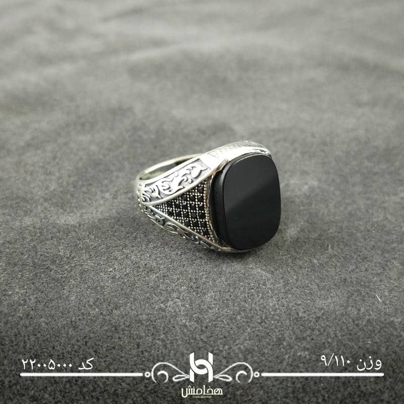 انگشتر نقره  مردانه ميکرومشکي  کد 22005000