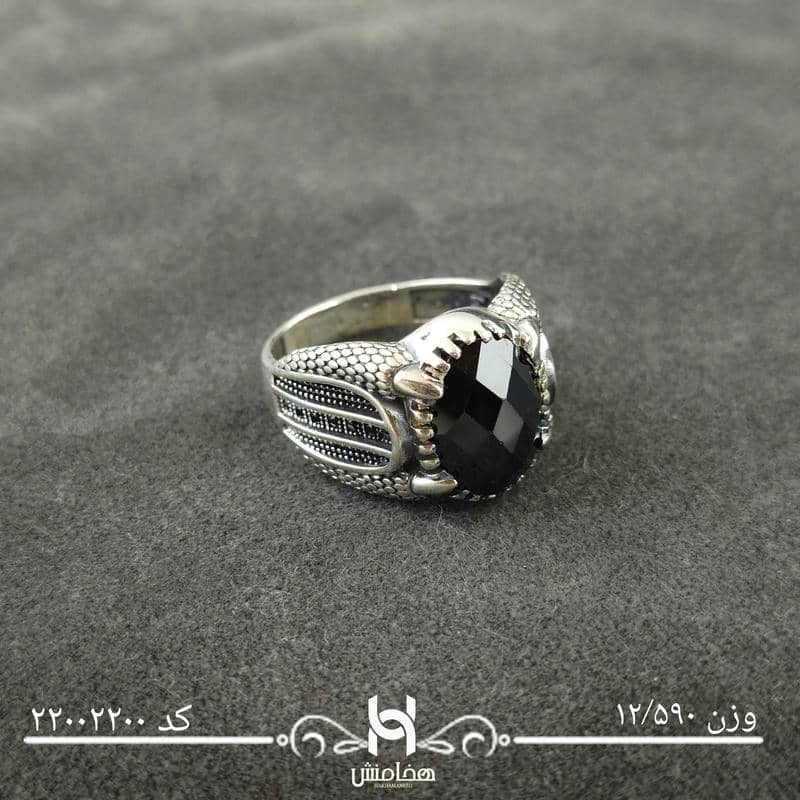 انگشتر نقره  مردانه ميکرومشکي  کد 22002200