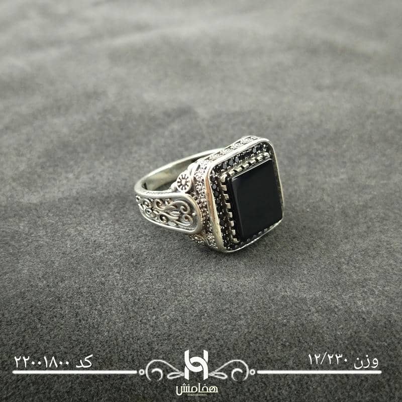 انگشتر نقره  مردانه ميکرومشکي 22001800