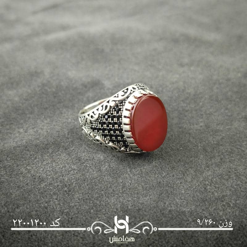 انگشتر نقره  مردانه ميکرومشکي 22001200