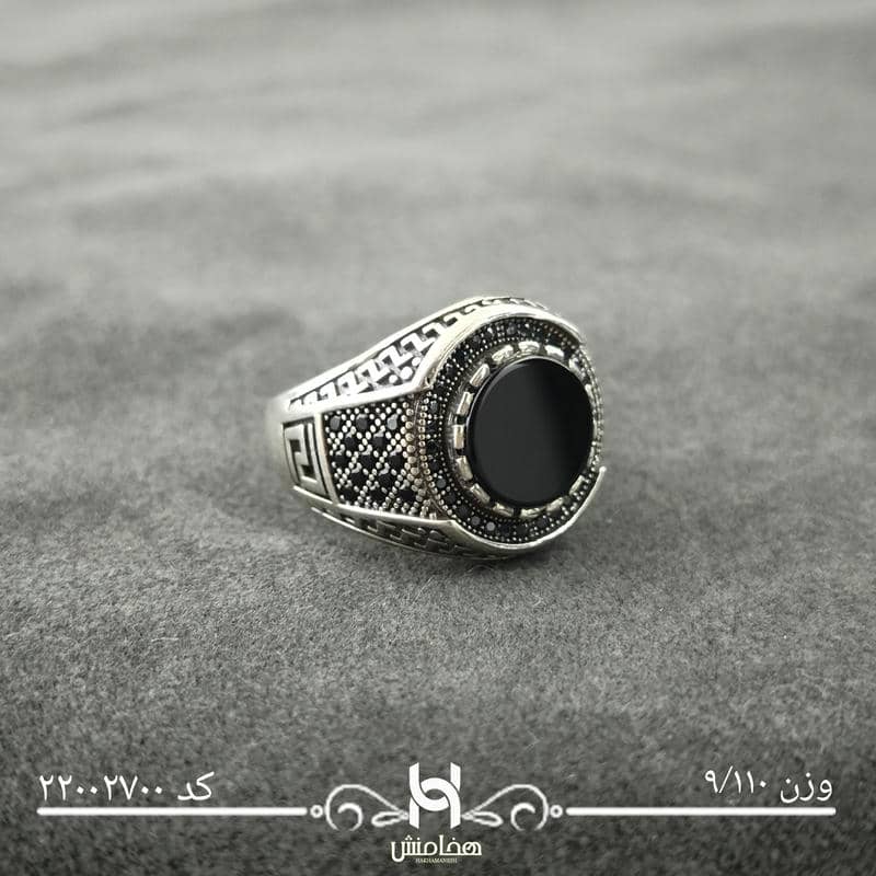 انگشتر نقره  مردانه ميکرومشکي 22002700