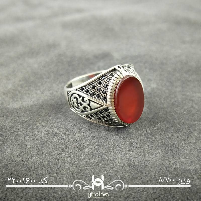 انگشتر نقره  مردانه ميکرومشکي 22001600