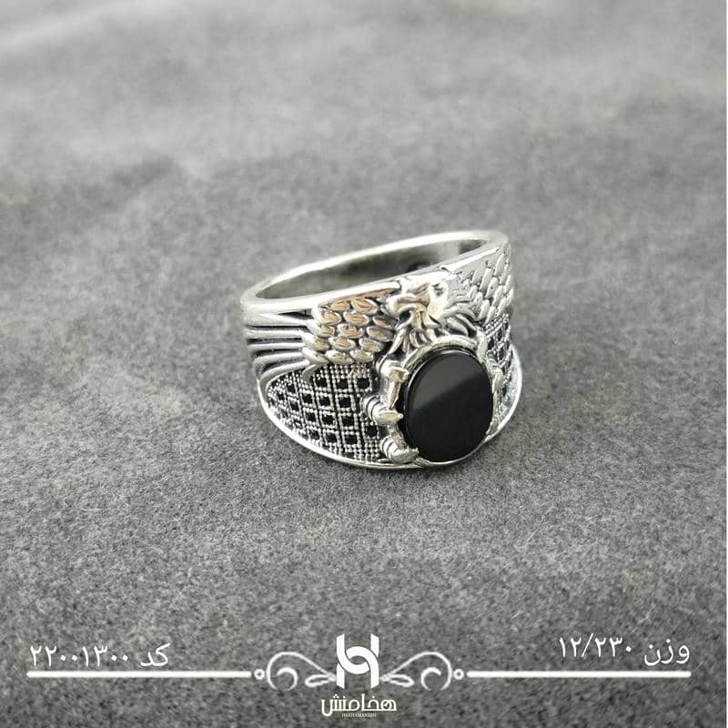 انگشتر نقره  مردانه ميکرومشکي 22001300