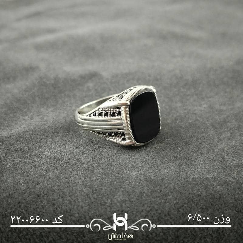 انگشتر نقره  مردانه ميکرومشکي 22006600