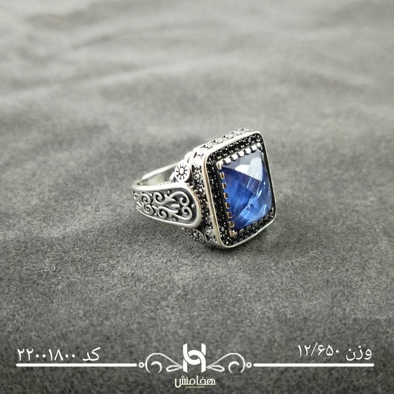 انگشتر نقره  مردانه ميکرومشکي 22001800