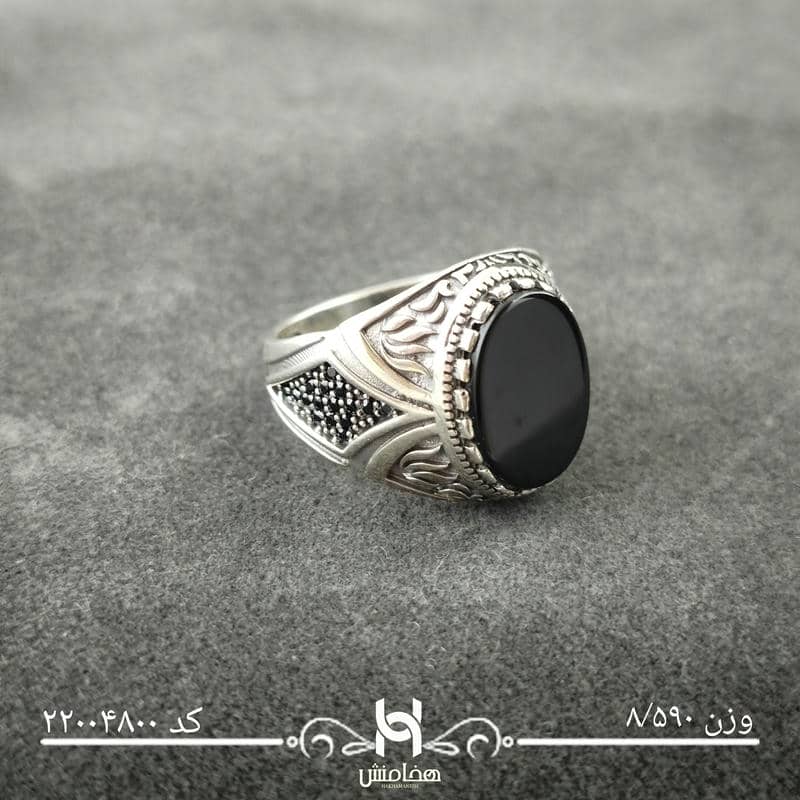 انگشتر نقره  مردانه ميکرومشکي 22004800