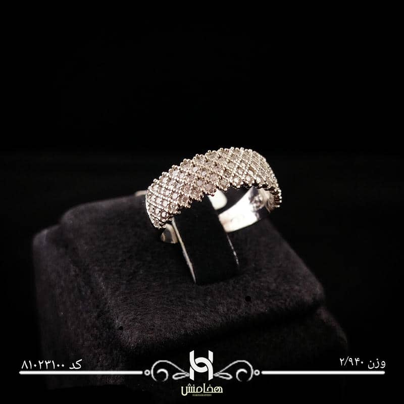 انگشتر نقره زنانه نگین کاری کد 81023100