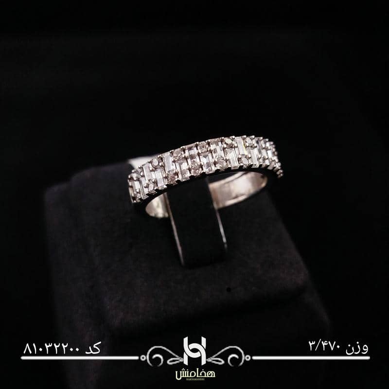 انگشتر نقره زنانه نگین کاری کد 81032200