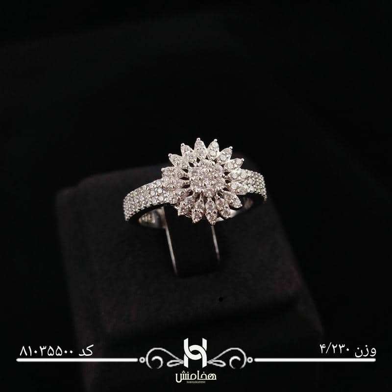 انگشتر نقره زنانه نگین کاری کد 81035500