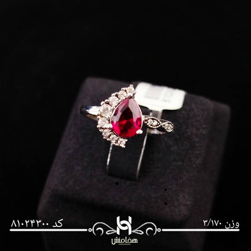 انگشتر نقره زنانه نگین کاری کد 81024300