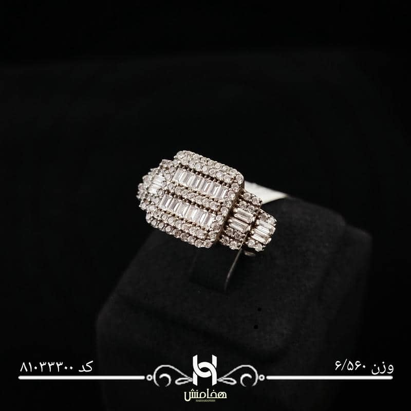 انگشتر نقره زنانه نگین کاری کد 81033300