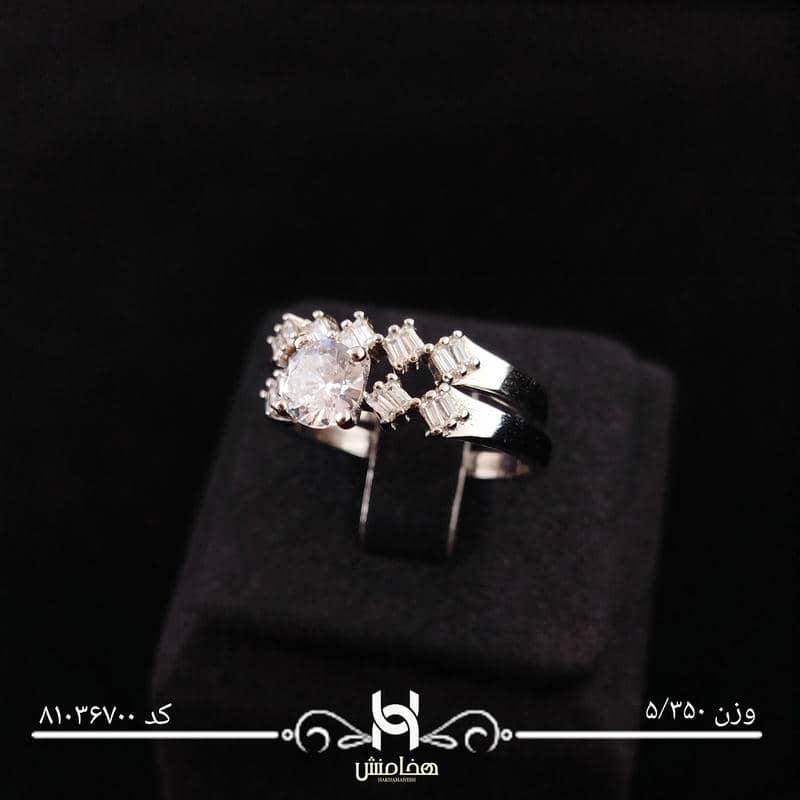 انگشتر نقره زنانه دوتکه(حلقه و پشت حلقه) کد 81036700