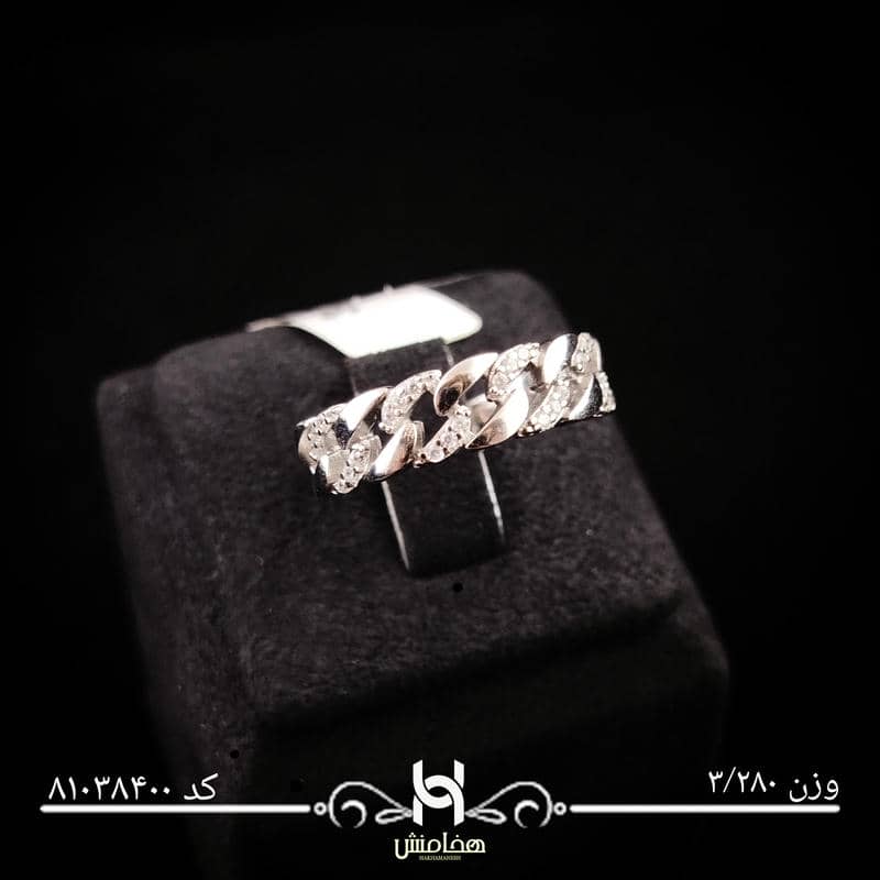 انگشتر نقره زنانه نگین کاری کد 81038400