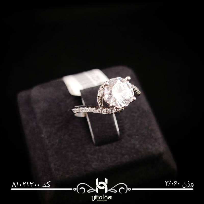 انگشتر نقره زنانه نگین کاری کد 81021300