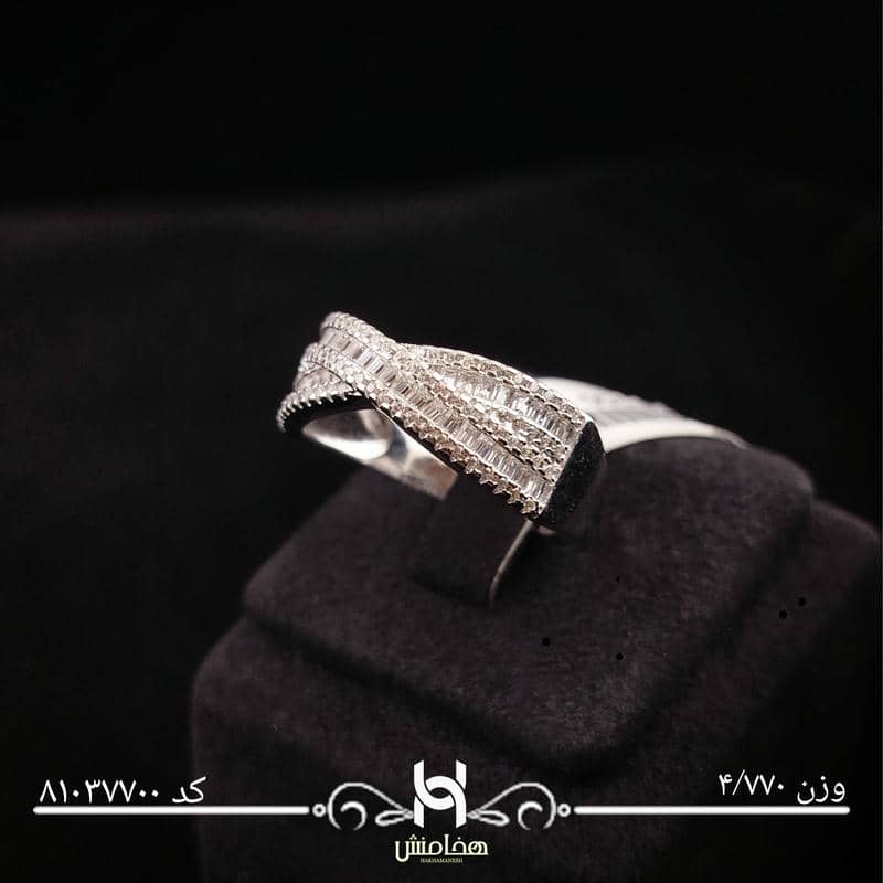 انگشتر نقره زنانه نگین کاری کد 81037700