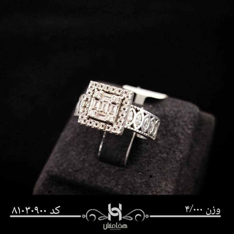 انگشتر نقره زنانه نگین کاری کد 81030900