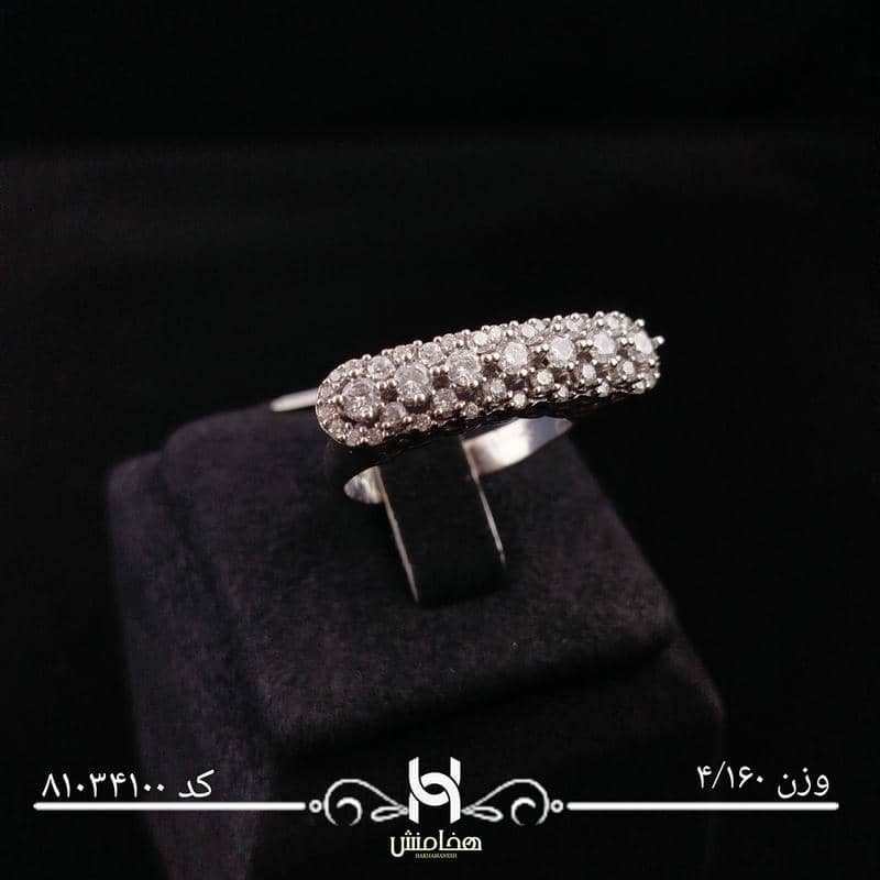 انگشتر نقره زنانه نگین کاری کد 81034100