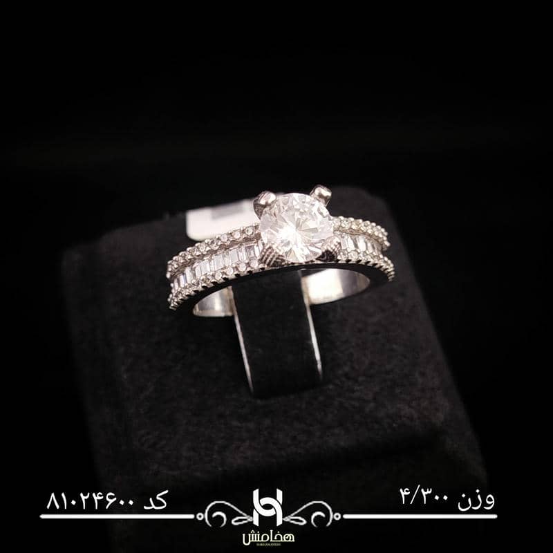 انگشتر نقره زنانه نگین کاری کد 81024600