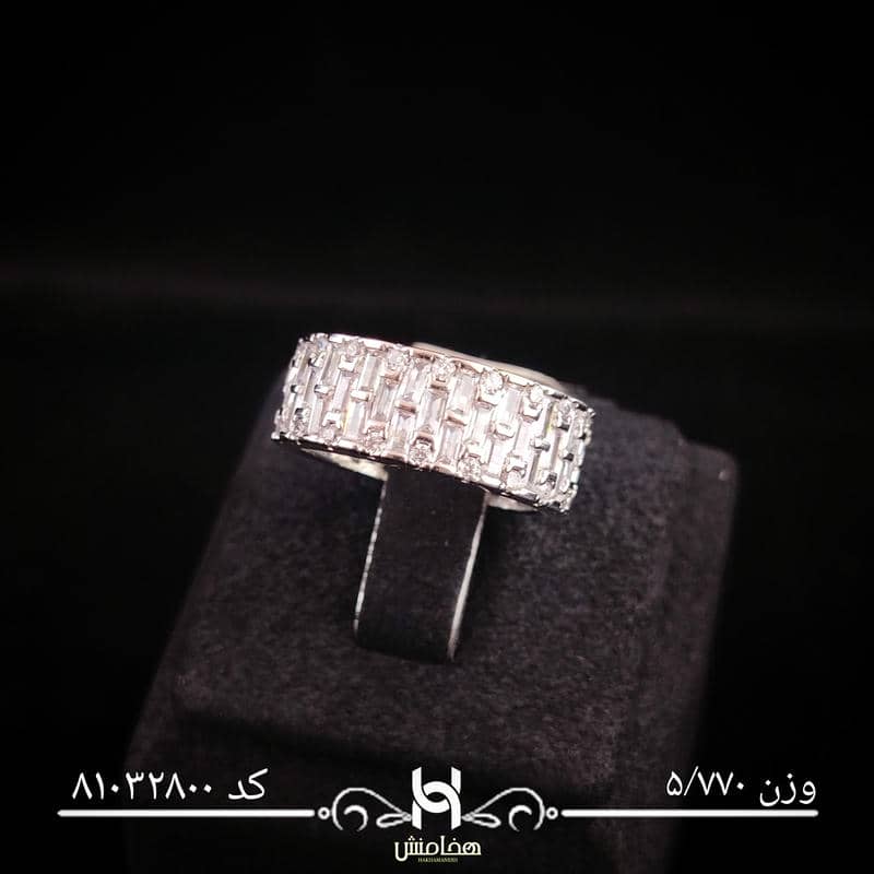 انگشتر نقره زنانه نگین کاری کد 81032800