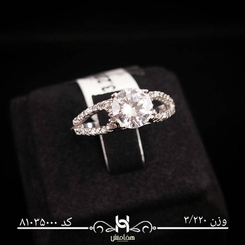 انگشتر نقره زنانه نگین کاری کد 81035000