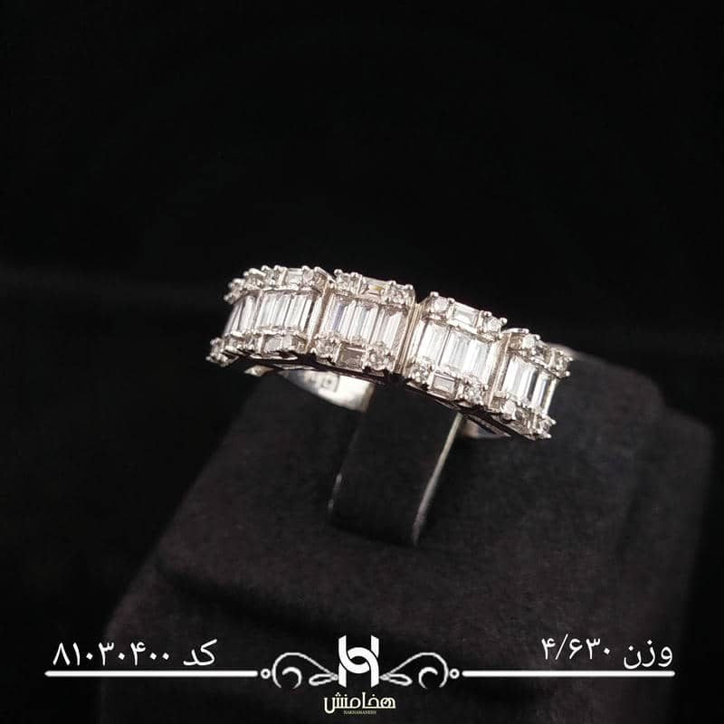 انگشتر نقره زنانه نگین کاری کد 81030400