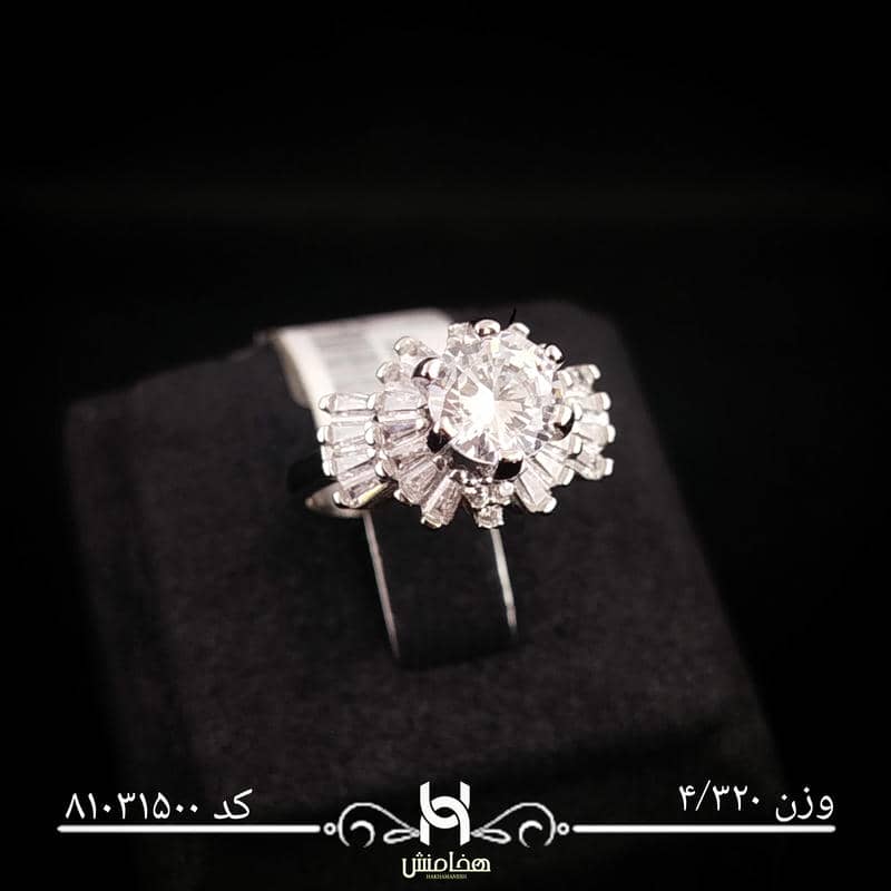 انگشتر نقره زنانه نگین کاری کد 81031500