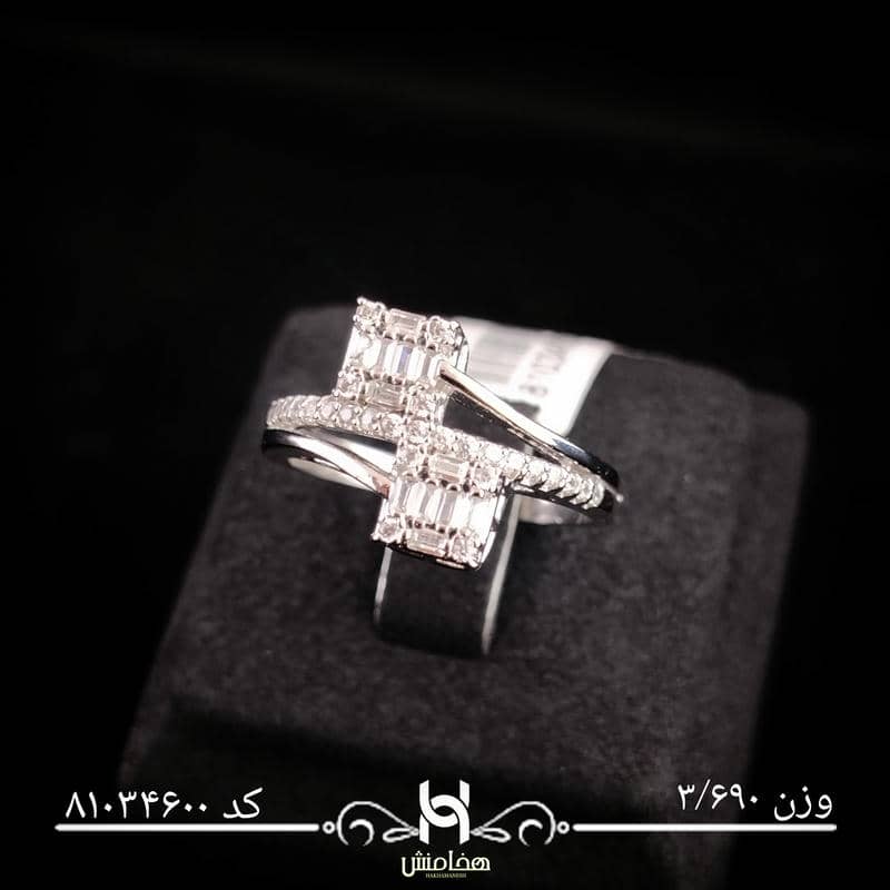 انگشتر نقره زنانه نگین کاری کد 81034600
