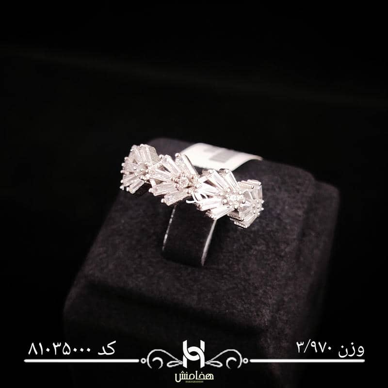 انگشتر نقره زنانه نگین کاری کد 81035000
