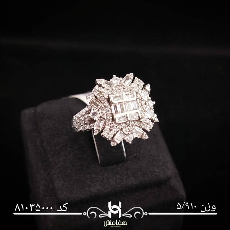 انگشتر نقره زنانه نگین کاری کد 81035000
