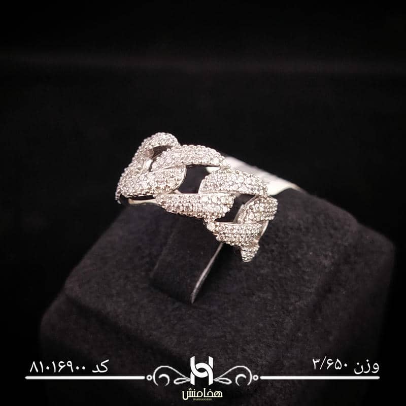 انگشتر نقره زنانه نگین کاری کد 81016900