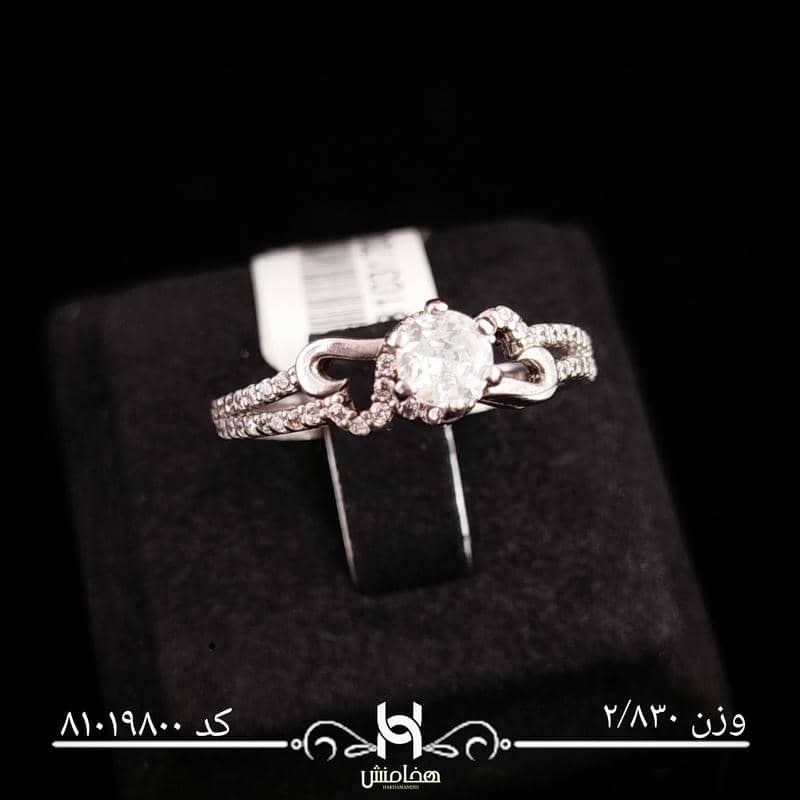 انگشتر نقره زنانه نگین کاری کد 81019800
