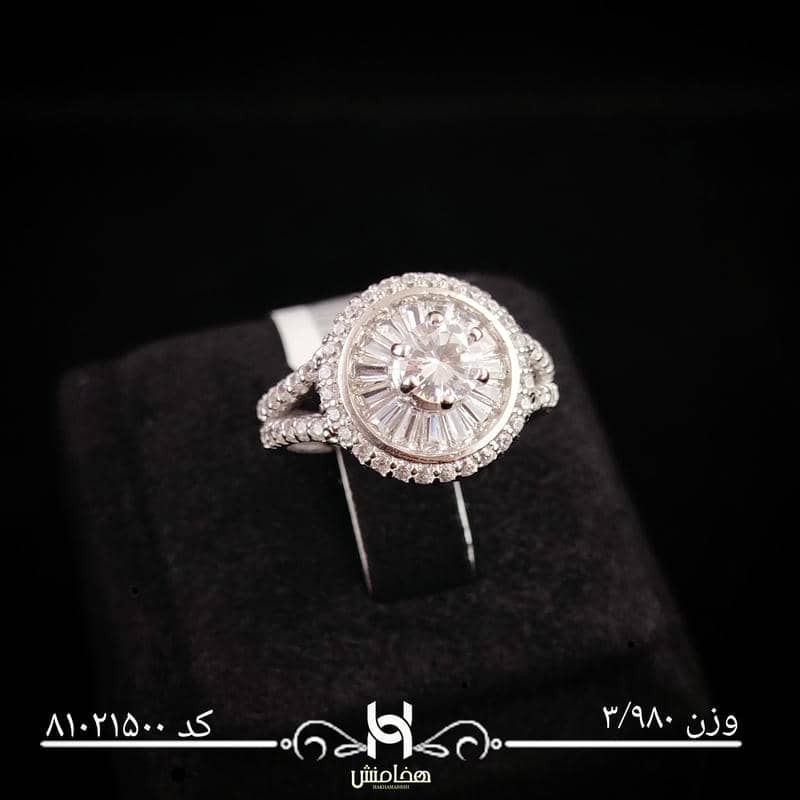 انگشتر نقره زنانه نگین کاری کد 81021500